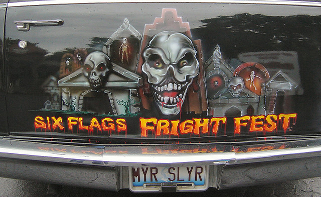 Image of Six Flags Fright Fest hearse