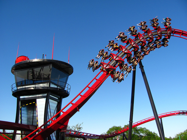 Image of rollar coaster at Six Flags Gurnee, Illinois