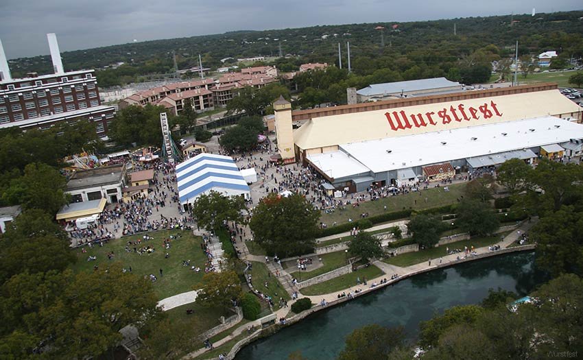 Image of beer tent at Wurstfesttexas Oktoberfest.