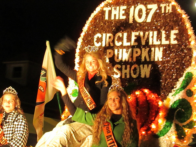 Image of pumpkin parade float in Circleville Ohio.