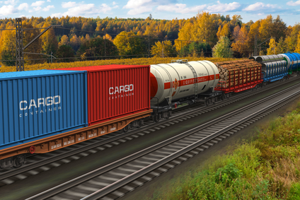 Image of train riding near great view of fall foliage