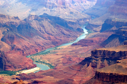Image of Colorado River winding through the Grand Canyon.