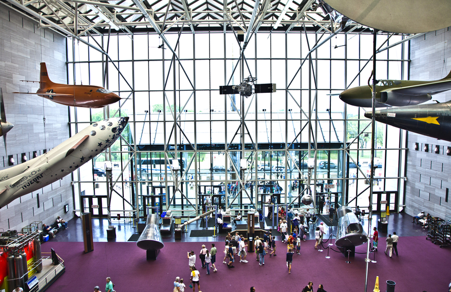 Imagee of airplanes in the National Air and Space Museum in Washington DC.