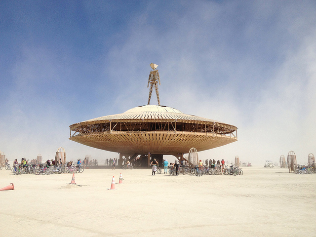 Image of space ship at Burning Man