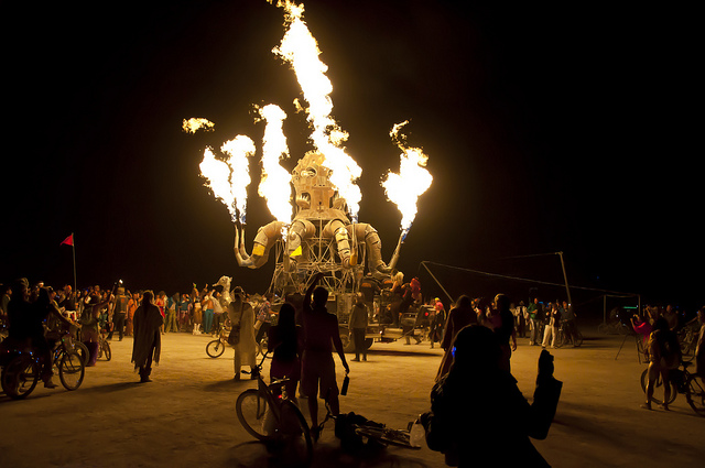 Image of bonfire at Burning Man