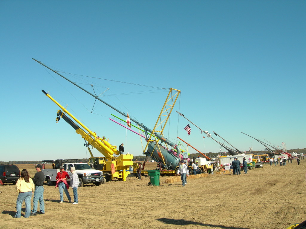 Image of cannons shooting pumpkins at world championships.