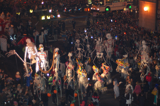 Image of dancers at NYC Village Halloween Parade.