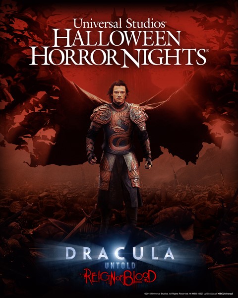 Image of Dracula at new haunted house at HHN 2014.