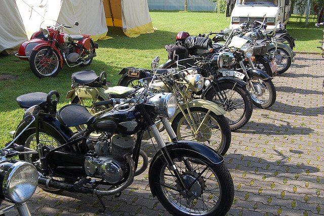 Image of motorcycle at bike rally.