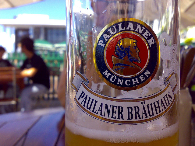 Image of Paulaner beer stein.