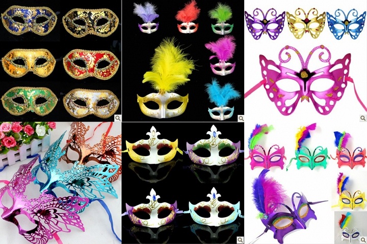 image of Halloween masks or mardi gras masks.