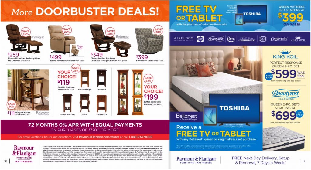 Raymour and Flanigan Black Friday 2023 Ad for Furniture Deals Funtober