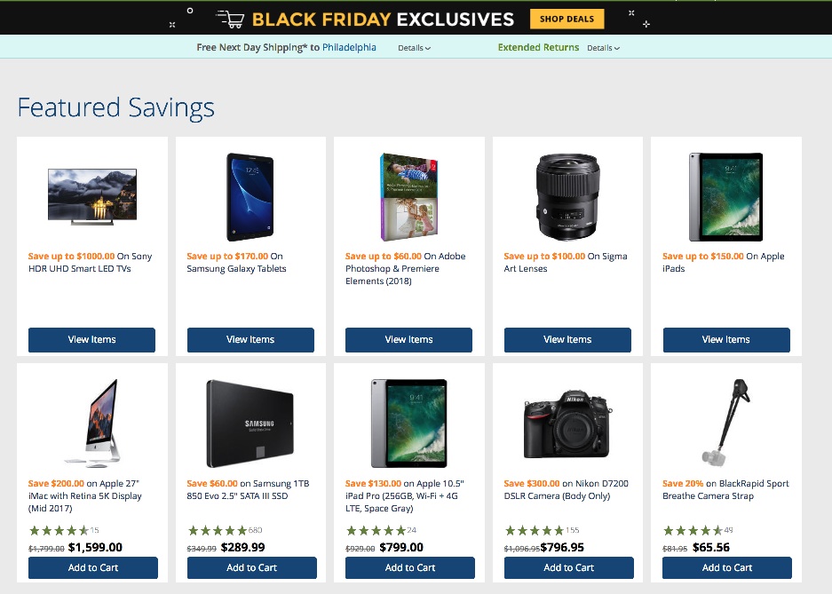 B&H Photo Black Friday 2018 Deals Funtober