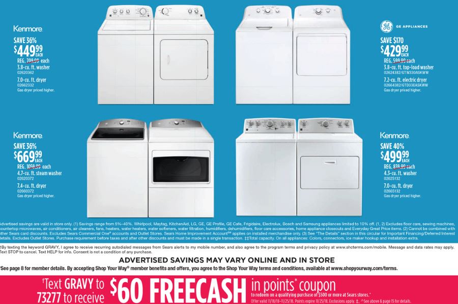 Washer & Dryer Black Friday 2019 - Kenmore, Samsung, GE & LG Appliance Deals - Funtober