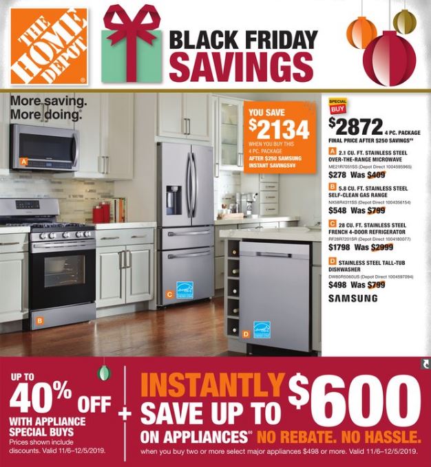 Home Depot Black Friday 22 Ad Smart Home Kitchen Appliance Vacuum Tool Cyber Monday Deals Funtober