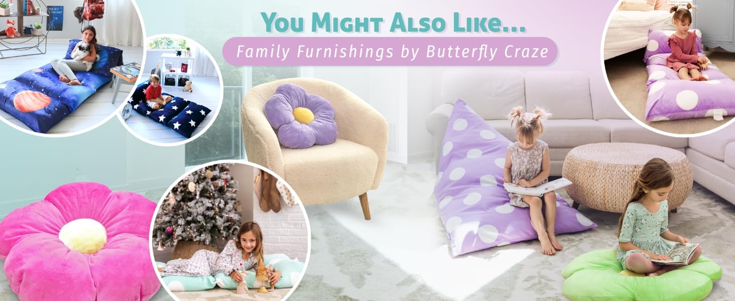Family Furnishings, pillows and loungers, comfy seating