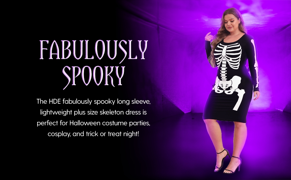 plus size skeleton dress dresses midi knee length dress halloween spooky bones