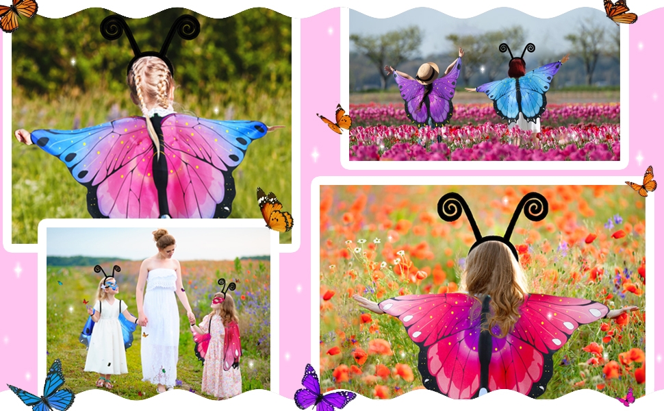 butterfly wings cape for girls