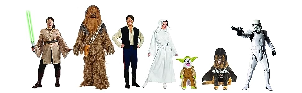 Classic Star Wars Characters Jedi, Chewie, Han Solo, Leia, Yoda, Darth Vader, Stormtrooper