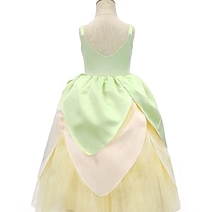 Tiana princess costumes girl dress